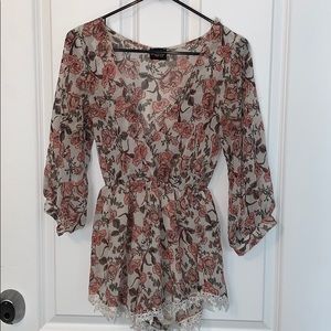 Floral Romper lace bottom